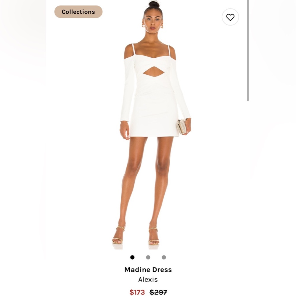 White Revolve off shoulder cut out Madine dress, size small NWT